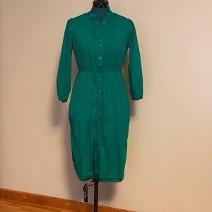 J. Crew Tie-waist Cotton Voile Midi Dress, in Irish Clover, Size 4P